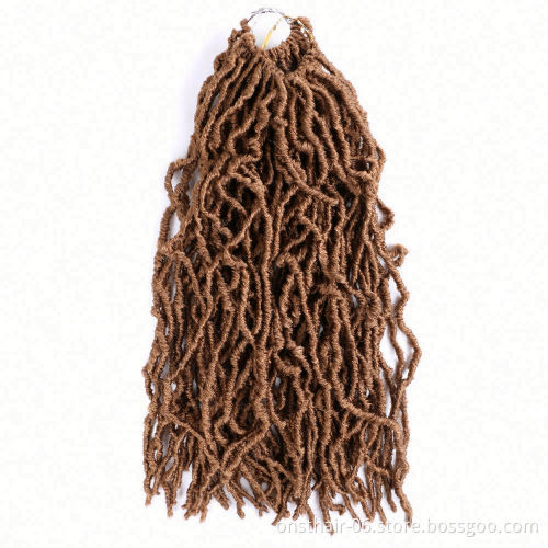 MYZYR 18inch Boho Messy Goddess Faux Locs Crochet Braids Hair Bohemian With Curls End Synthetic Ombre Braiding Hair Extension